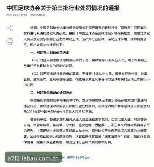中国足协第三批禁足名单最新动态：乐宝体育平台深度解析足球反腐风暴